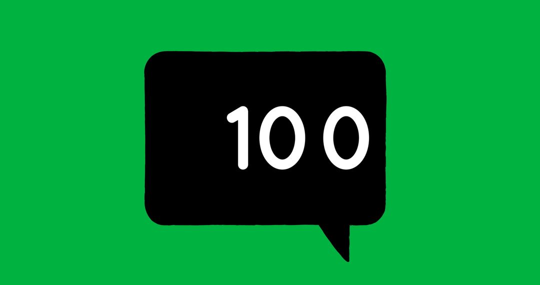 Celebratory Message Bubble with 100 Notifications