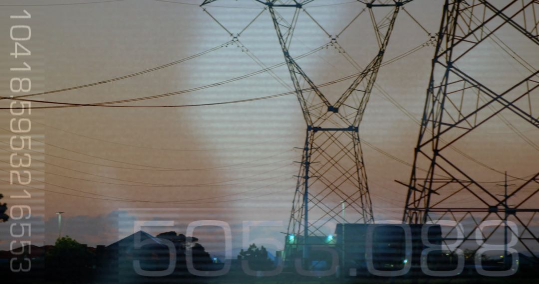 Power Lines Overlapping Cyber Theme for Energy and Technology