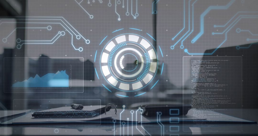 Digital Data Analysis Display in Modern Office Environment