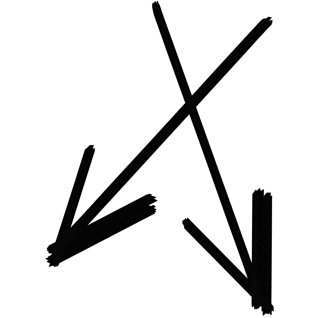 Simple Black Arrows on Transparent Background