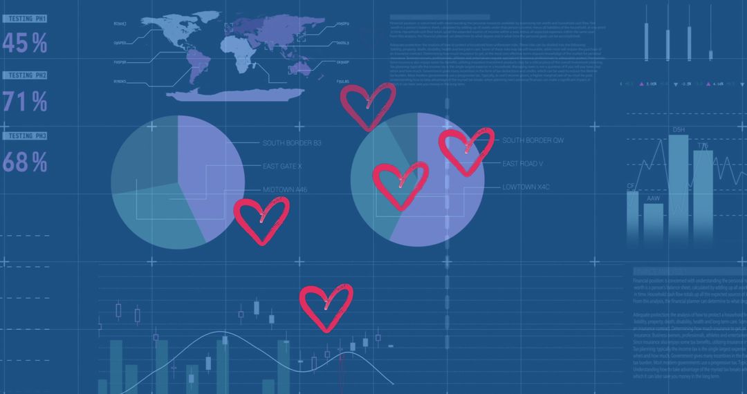 Interactive Financial Dashboard with Playful Heart Graphics