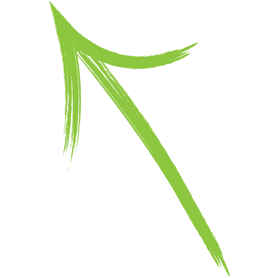 Green Directional Arrow on Transparent Background