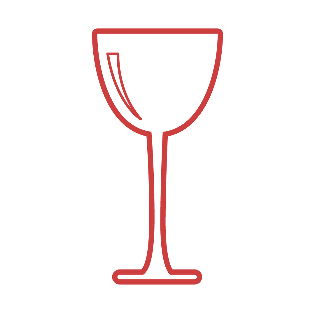 Red Glass Icon on Transparent Background for Celebrations