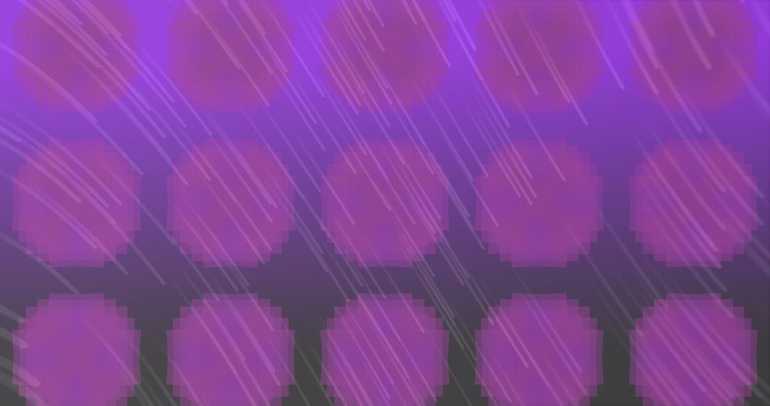 Abstract Purple Light Trails Over Geometric Shapes