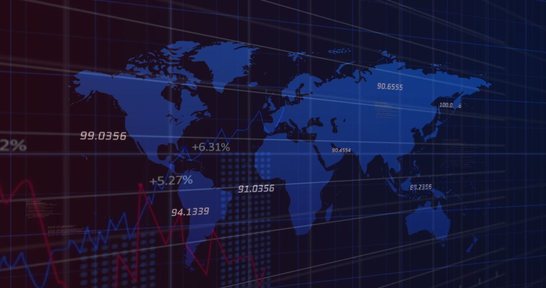 Global Financial Market Data on World Map
