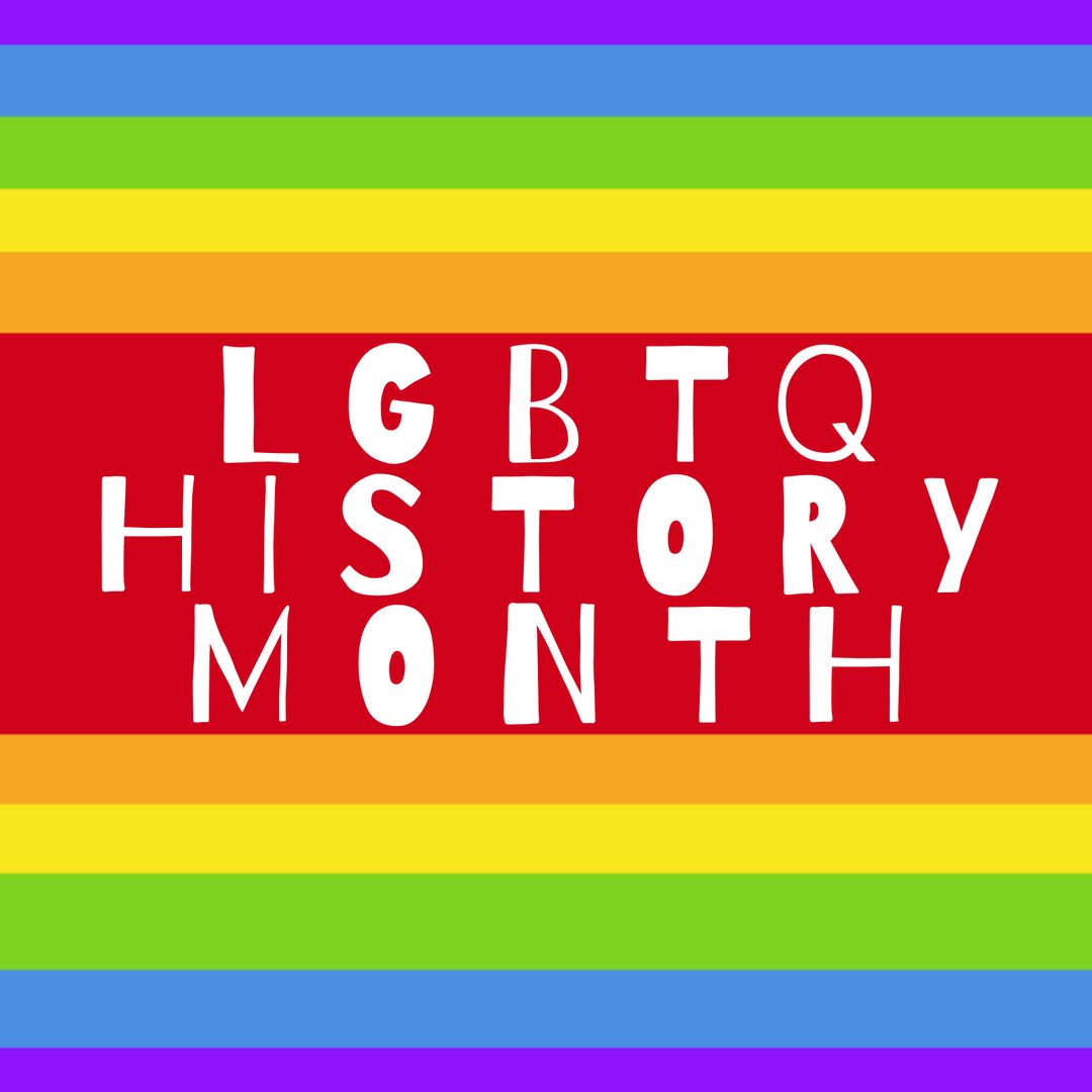 LGBTQ History Month Celebration with Rainbow Flag Background
