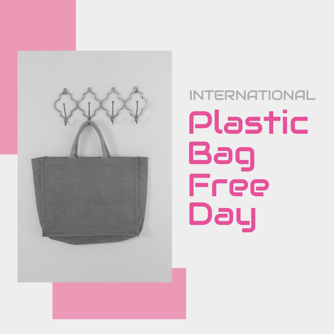 International Plastic Bag Free Day Promotion with Textile Bag Hanging - Download Free Stock Templates Pikwizard.com