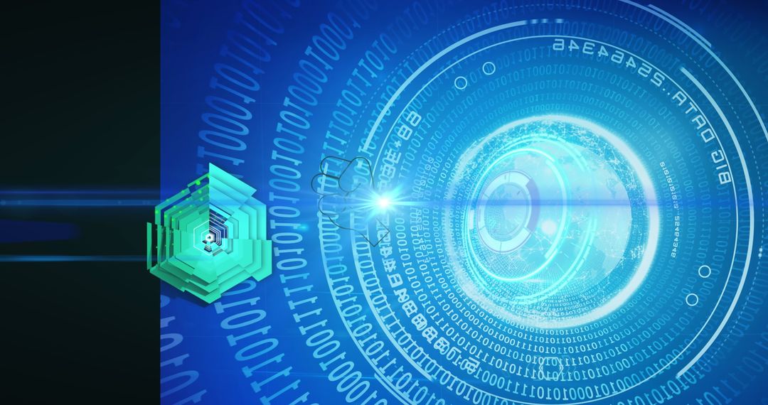 Binary Encode Reality: Futuristic Interface in Digital Realm