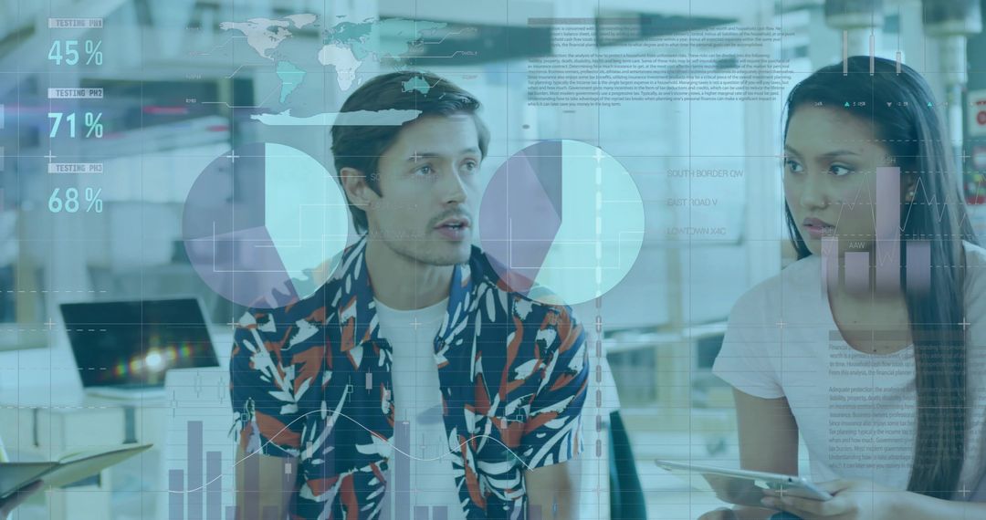 Young Professionals Collaborating Over Interactive Data Dashboards and Visual Analytics