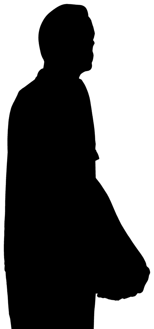 Transparent Silhouette of Elegant Man Holding Object