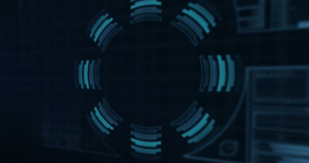 Neon Qr Code Lines Over Dark Digital Background