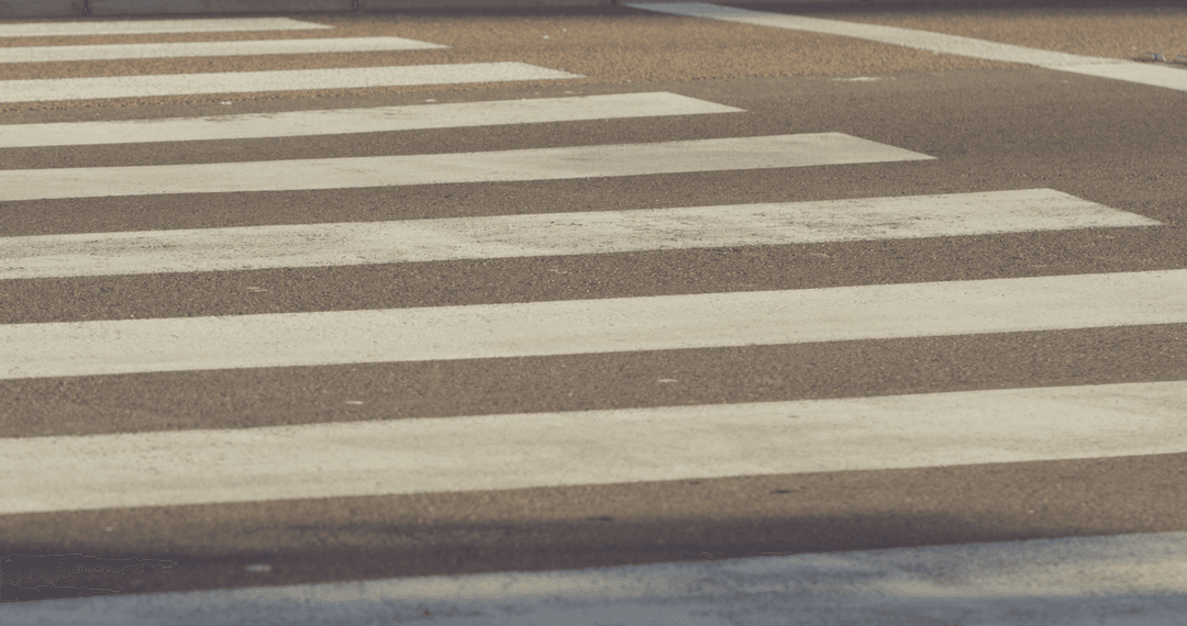 Close-up of Zebra Crossing with Transparent Shadows