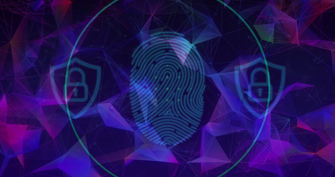 Digital Fingerprint with Futuristic Cybersecurity Design