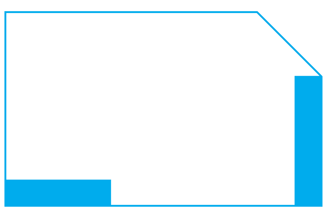 Abstract Blue Outline Shape on Transparent Background