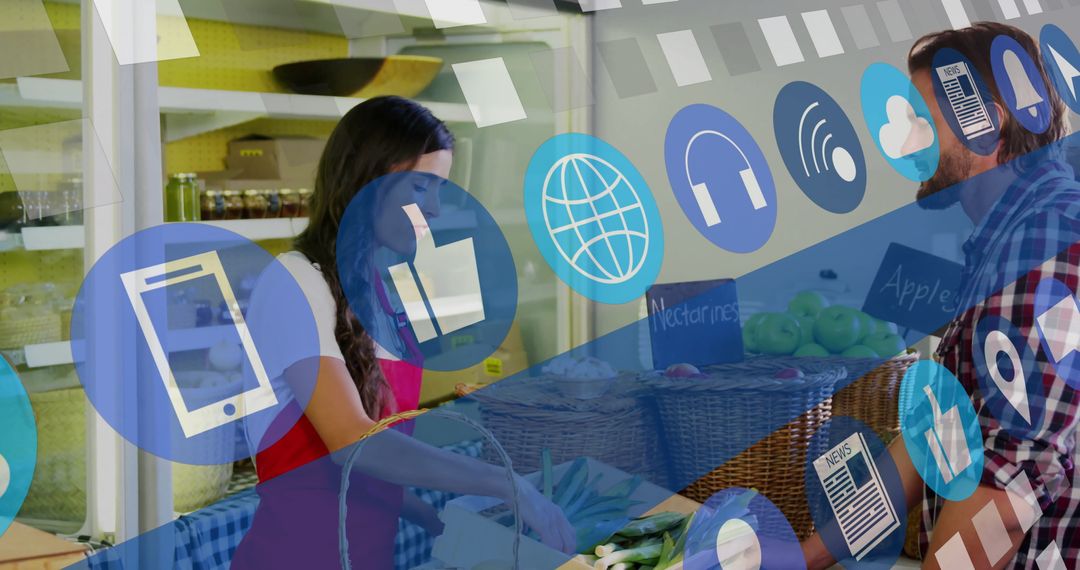 Marketplace Interaction with Digital Technology Overlay