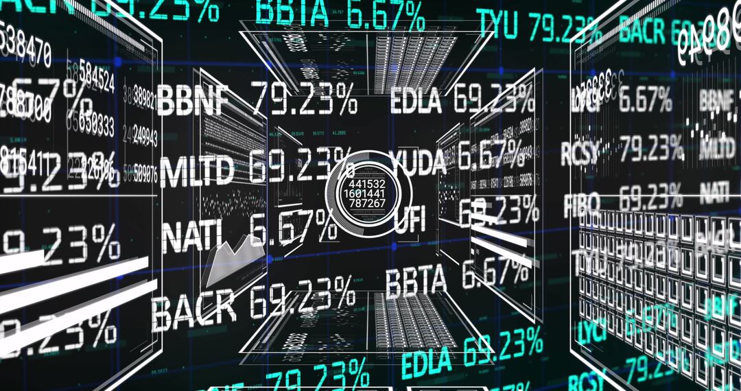 Complex Financial Data Design with Arrow Overlay