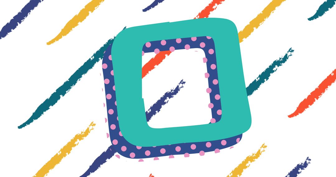 Abstract Geometric Frame Diagram on Colorful Brushstroke Background