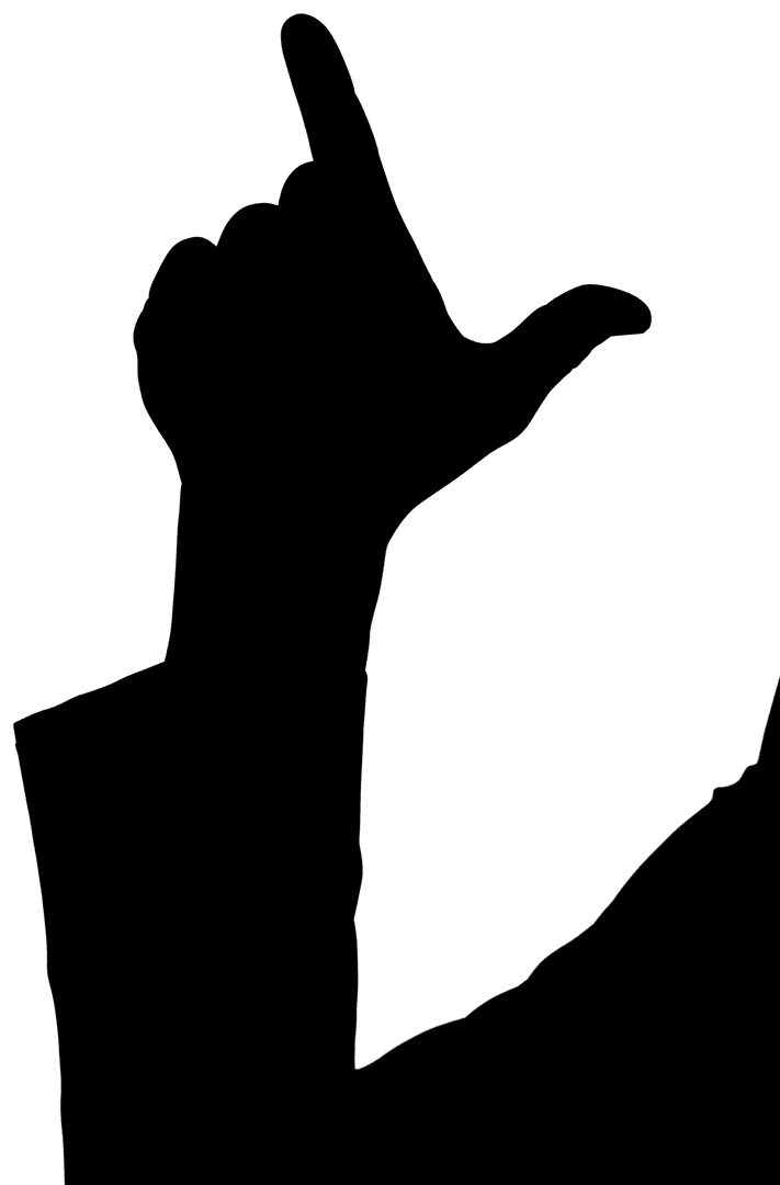 Hand Touching Virtual Interactive Screen on Transparent Background