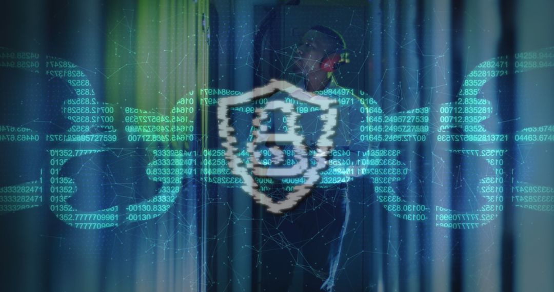 Cybersecurity Technology with Data Processing in Server Room