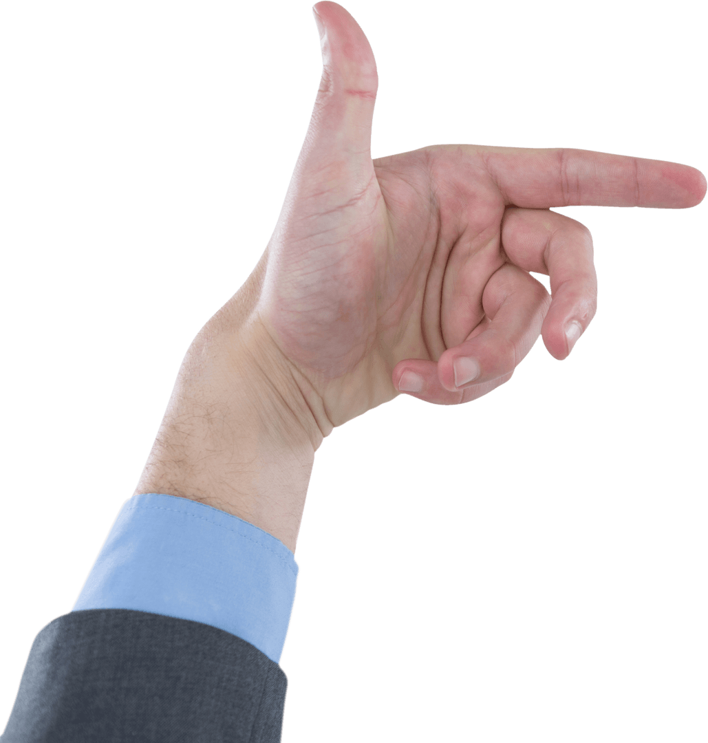 Businessman Hand Pointing with Transparent Background