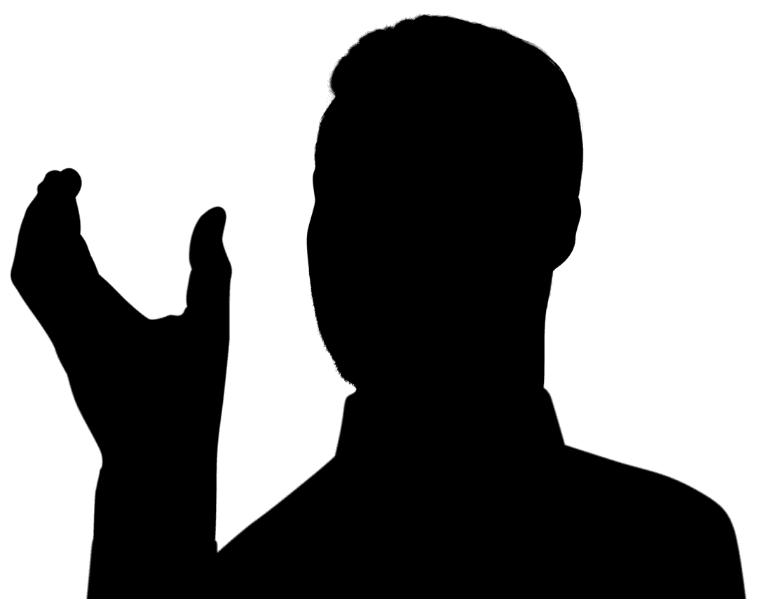 Silhouette Man Touching Digital Screen Transparent Background