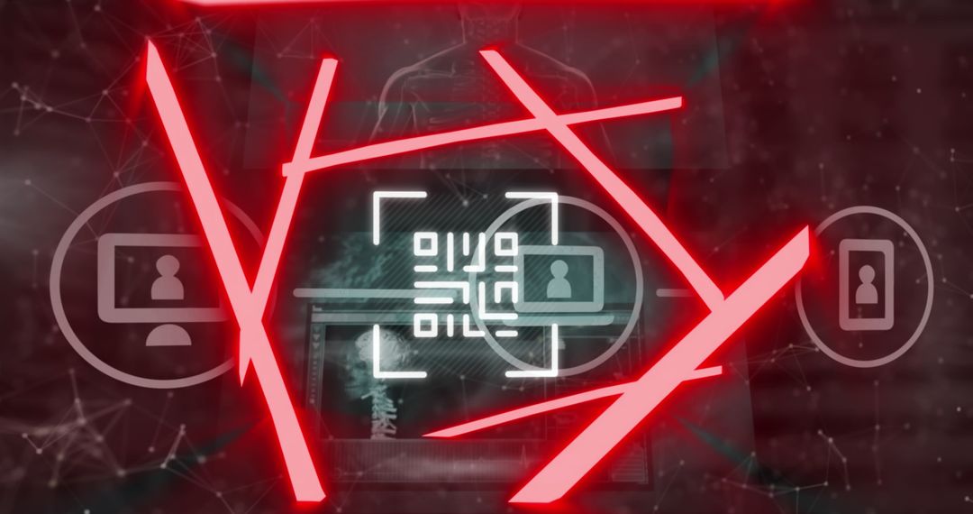 Futuristic Red Digital Interface with Medical Data Elements