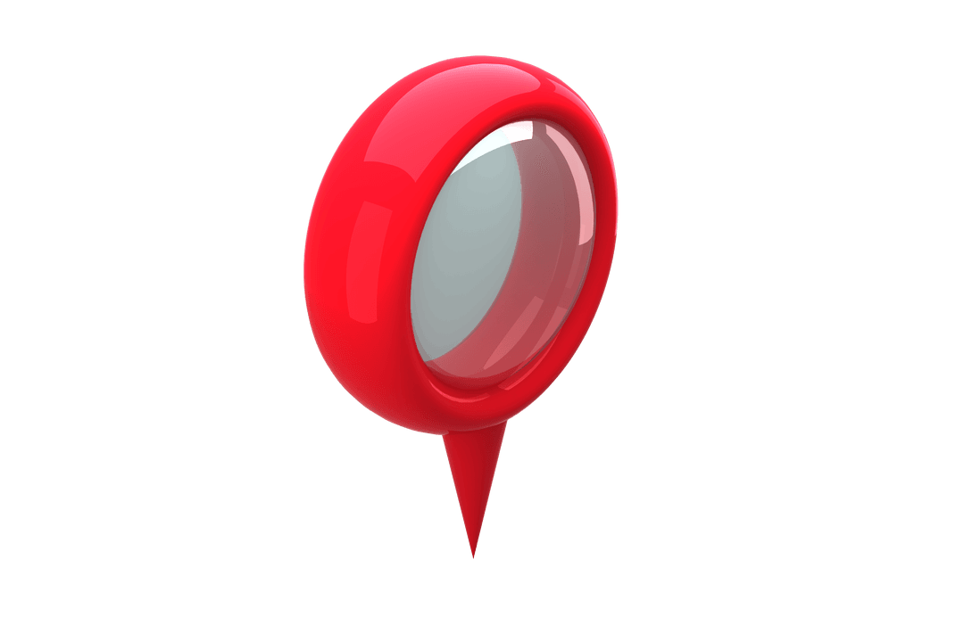 Glossy Red Transparent Map Marker Icon Isolated