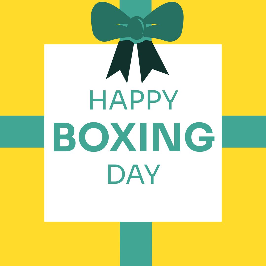 Happy Boxing Day Gift Box Illustrative Card