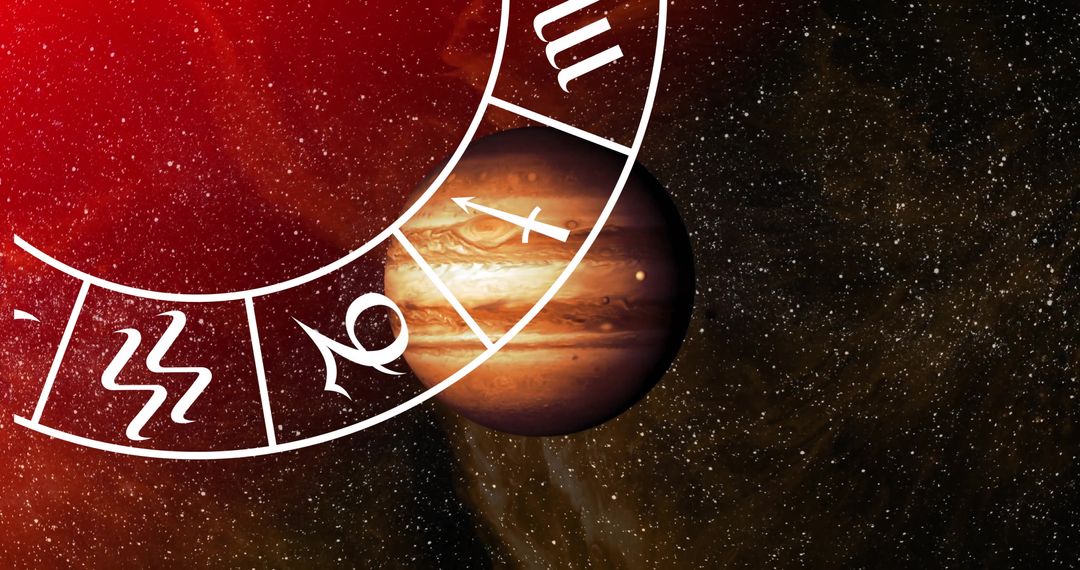 Zodiac Circle in Outer Space Concept