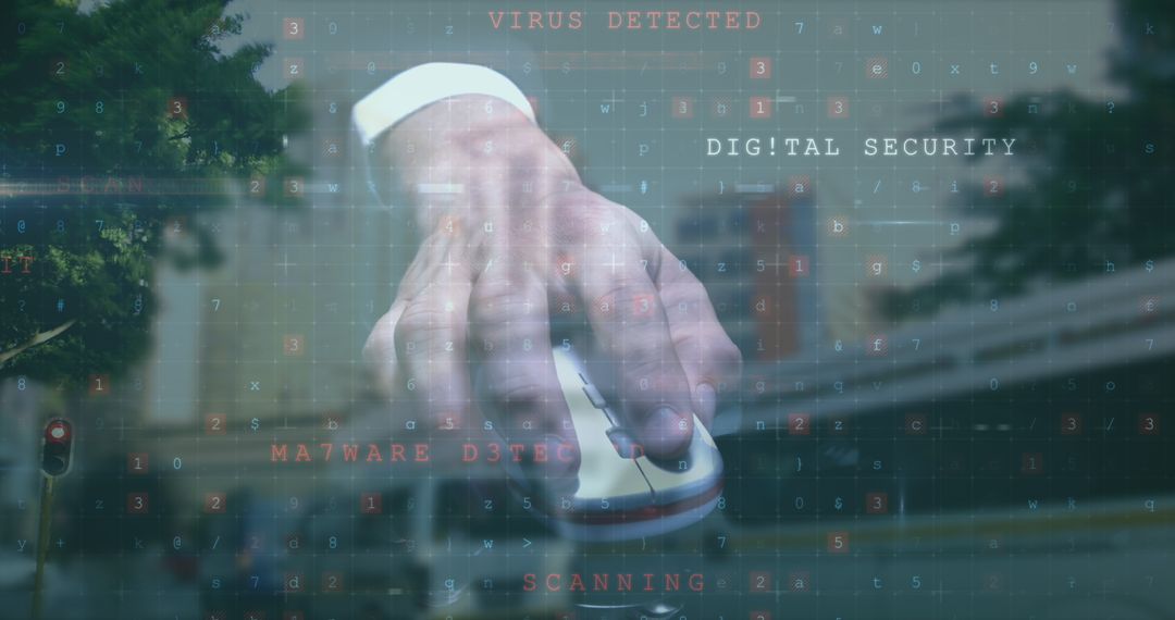 Hacker Concept with Digital Security Warnings