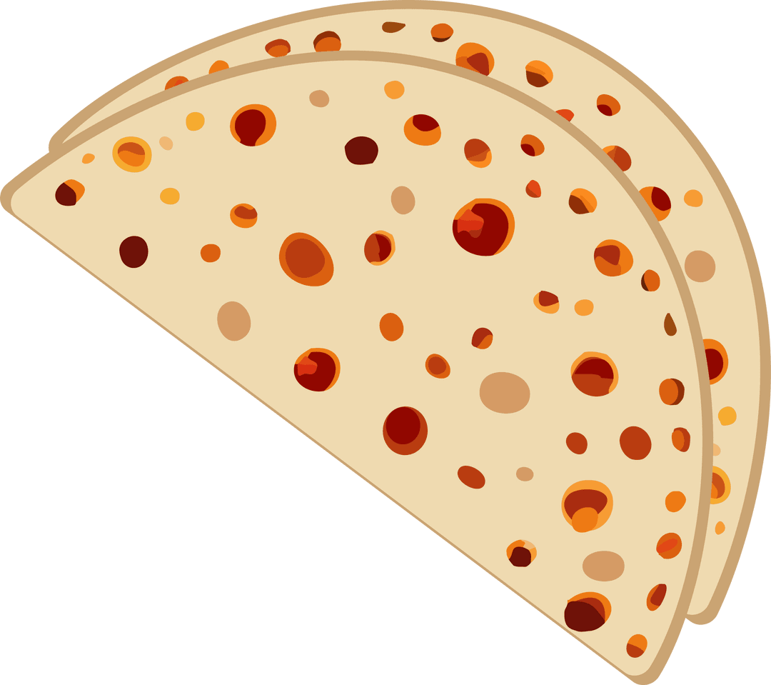 Rustic Mediterranean Tortillas with Char Spots on Transparent Background