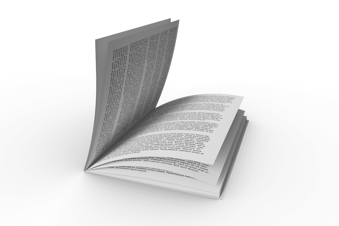 Transparent Open Book Illustrating Knowledge and Learning