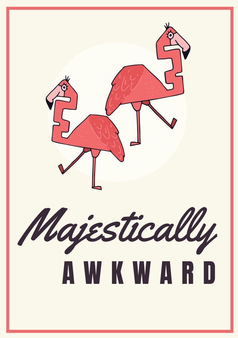 Whimsical Flamingos Embracing Awkwardness with Style