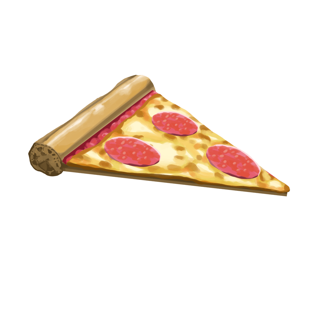 Transparent Background Pepperoni Pizza Slice Illustration