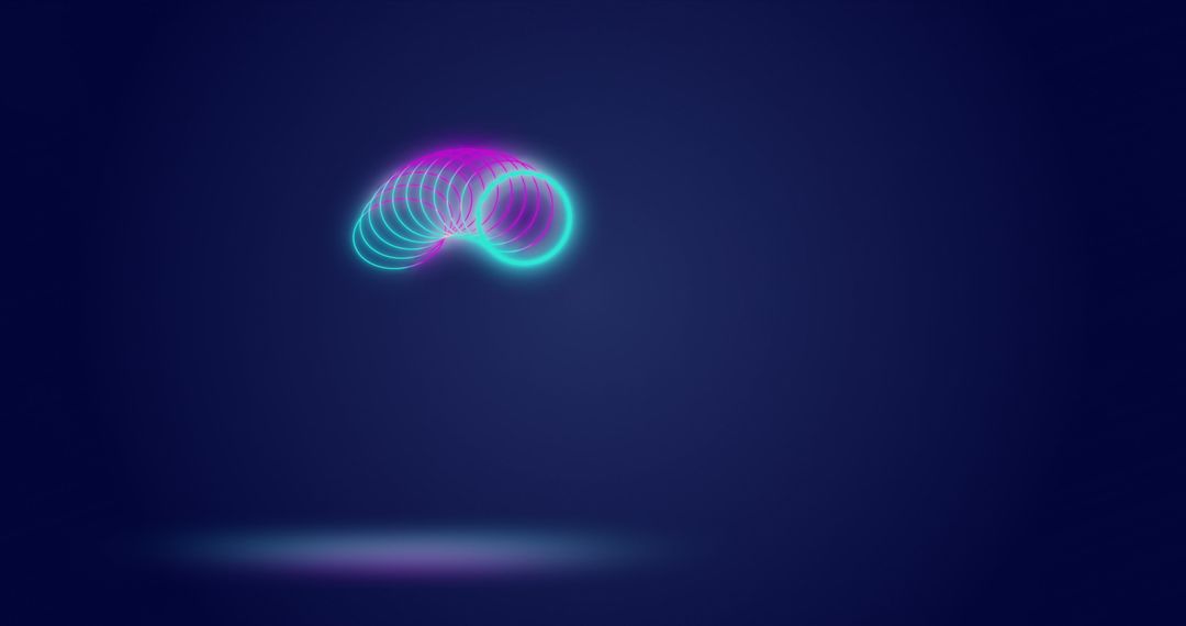 Futuristic Neon Looping Circles on Abstract Background