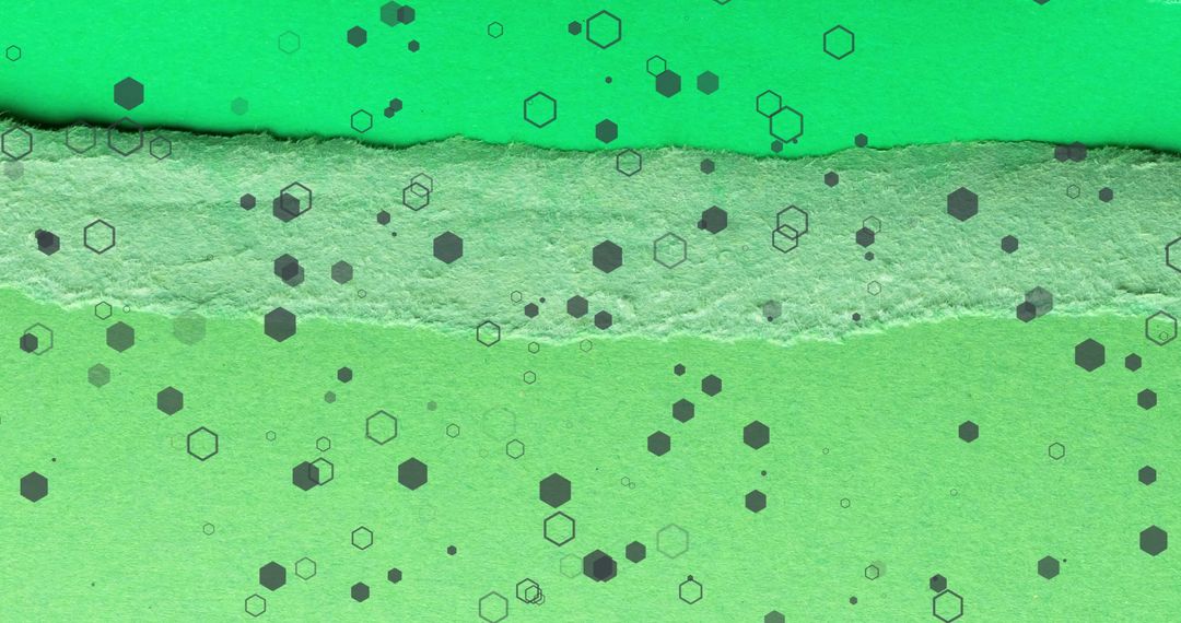 Abstract Geometric Patterns on Layered Green Textured Background