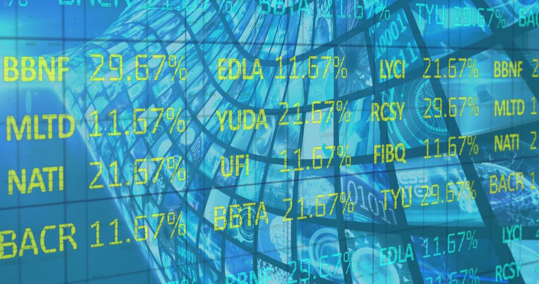 Global Financial Data on Multiple Digital Screens