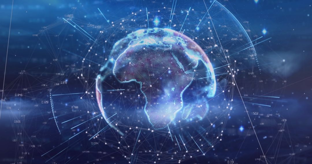 Illuminated Holographic Globe with Digital Network Connections