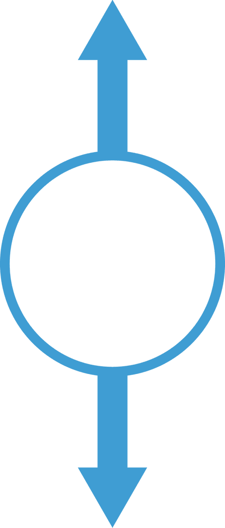 Blue Arrow and Circle Diagram Illustration on Transparent Background