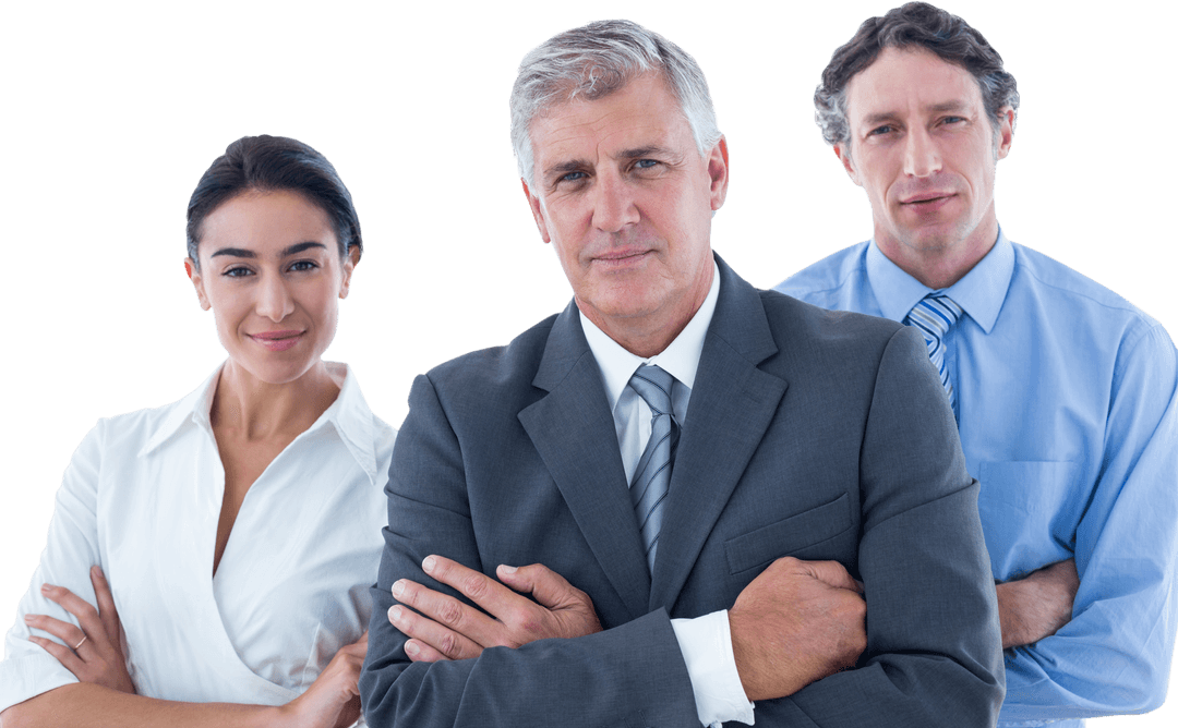 Transparent Professional Team with Arms Crossed