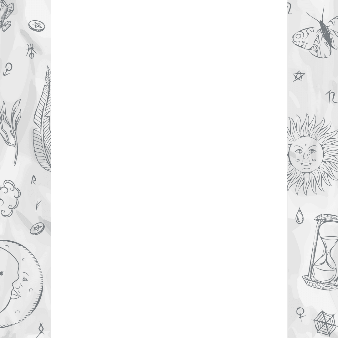 Celestial Sun and Moon Design with Teal Transparent Center Background