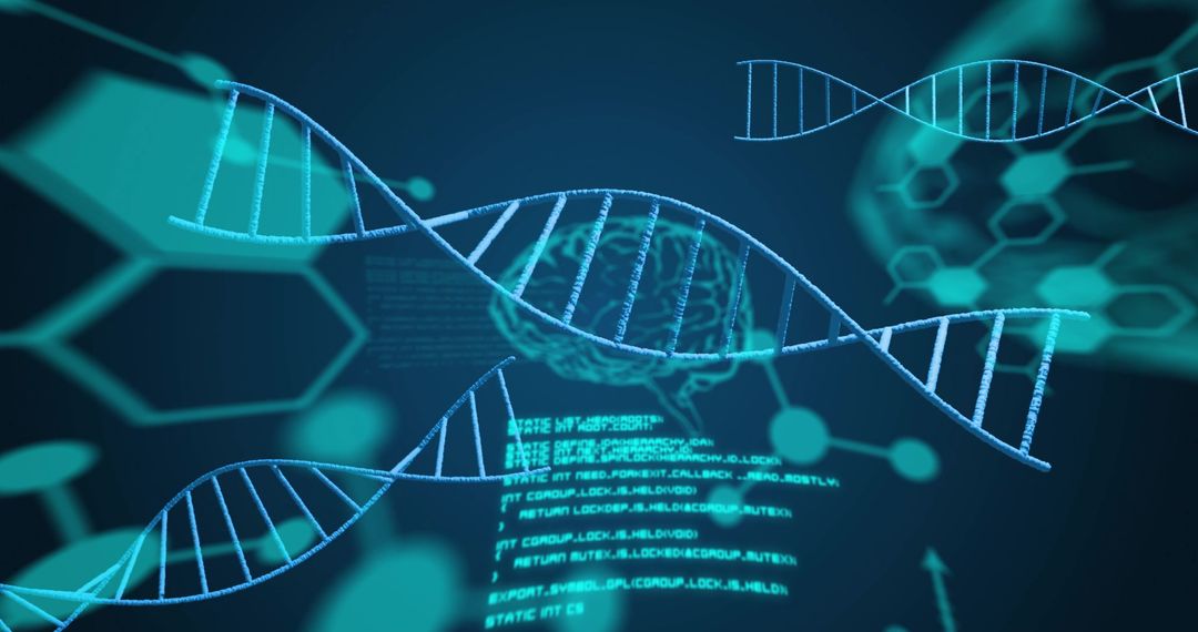 Digital DNA Strands in Abstract Scientific Background