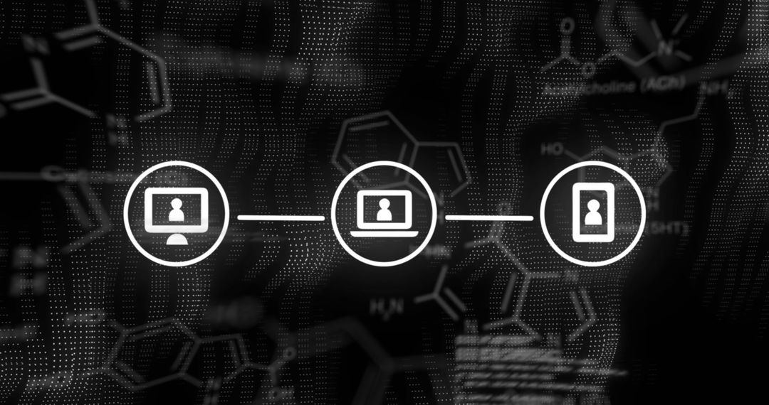 Digital Connection Network on Abstract Black Background