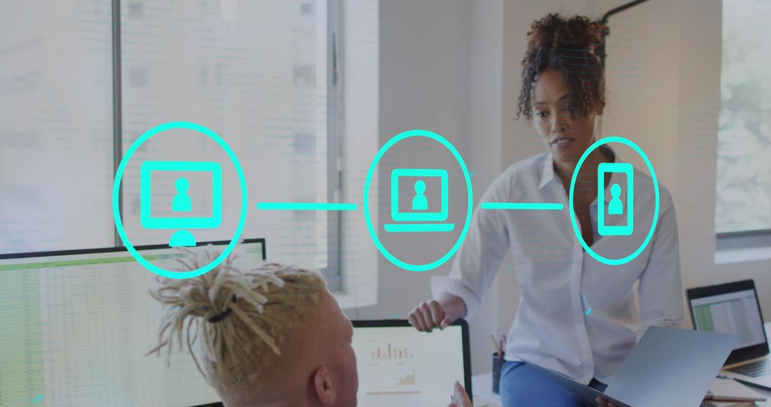 Diverse Business Team in Online Collaboration with Digital Interface