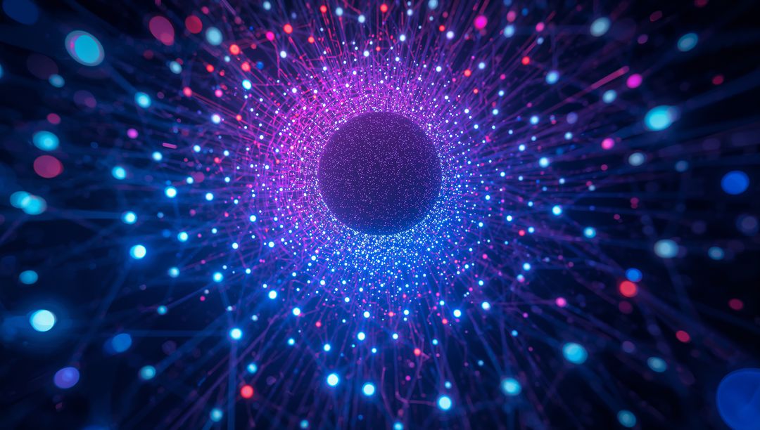 Futuristic Digital Sphere with Glowing Network Lines