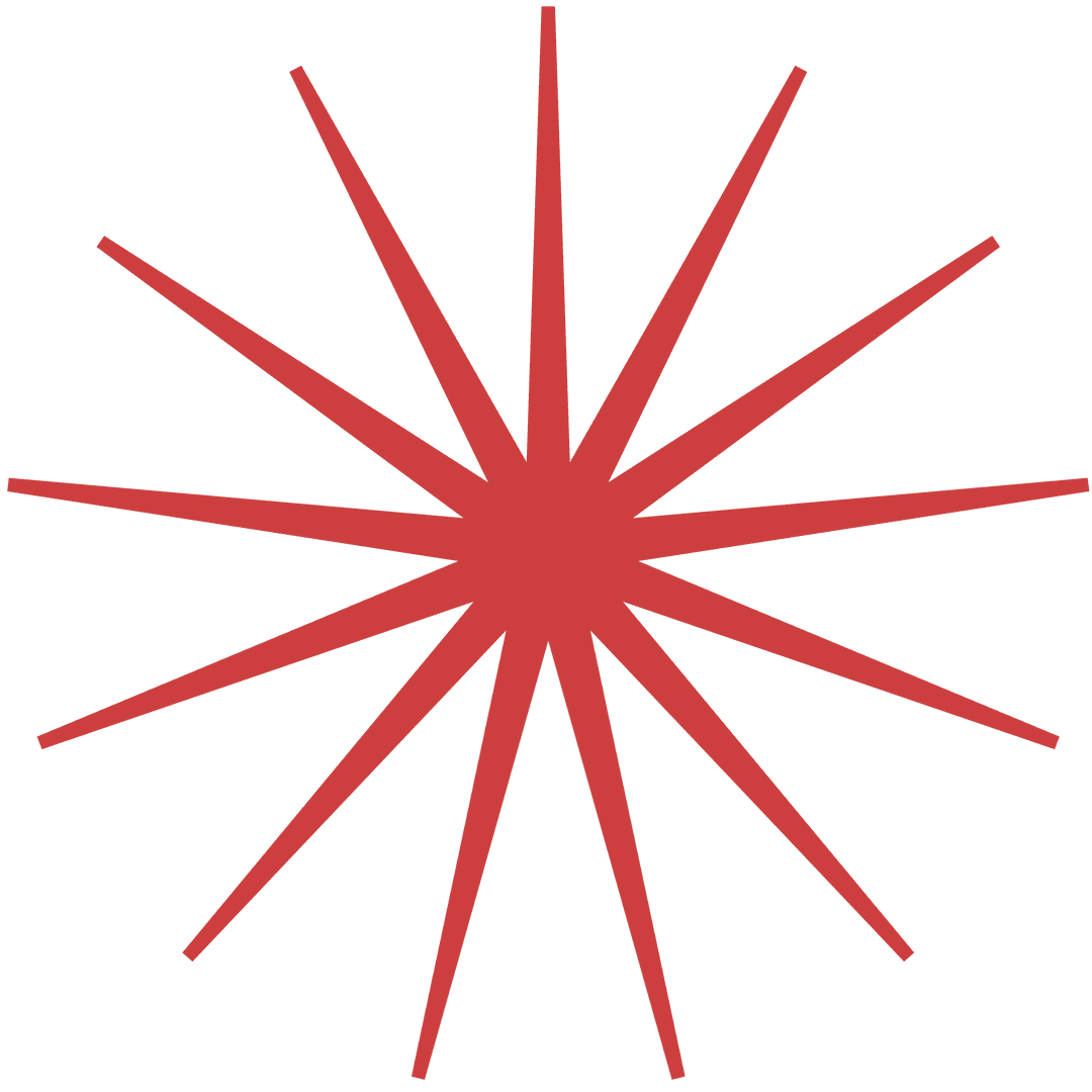 Red Starburst Icon on Transparent Background for Christmas