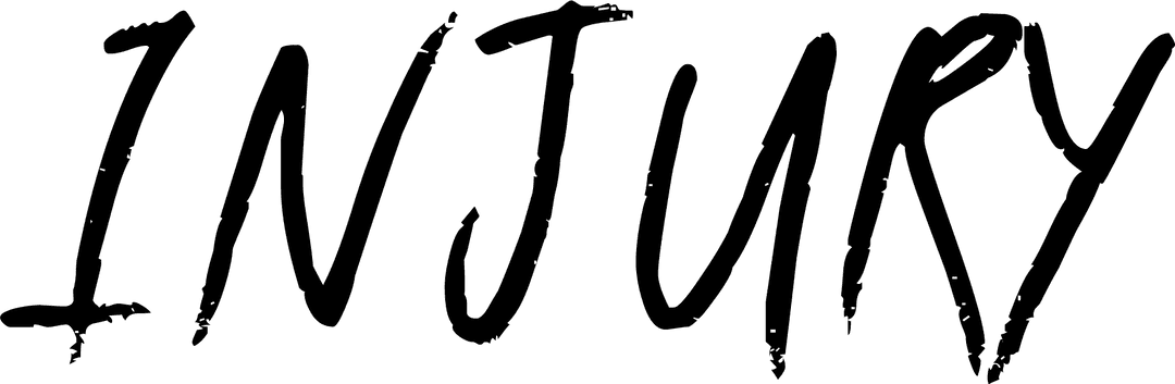 Transparent Digital Illustration of Injury Text for Health and Sport