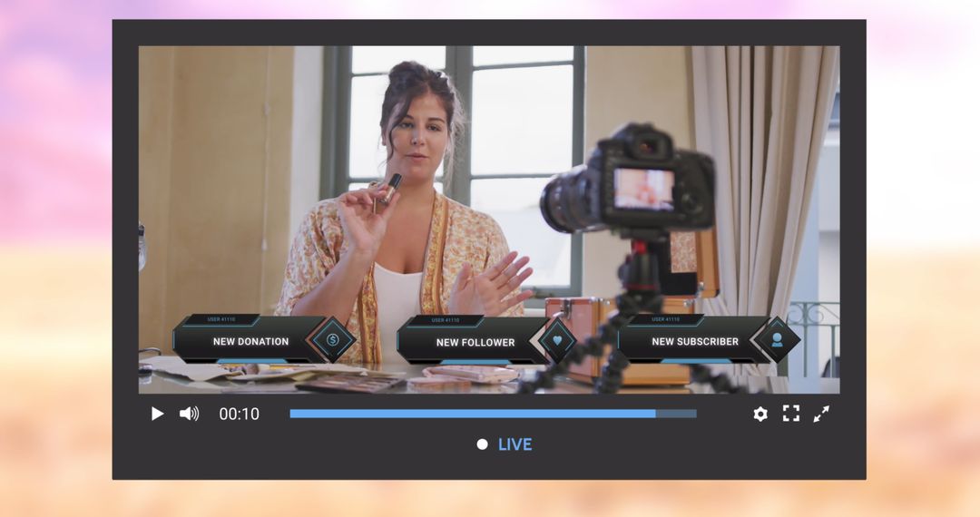 Influencer Live Streaming Makeup Tutorial with Loyalty Programs