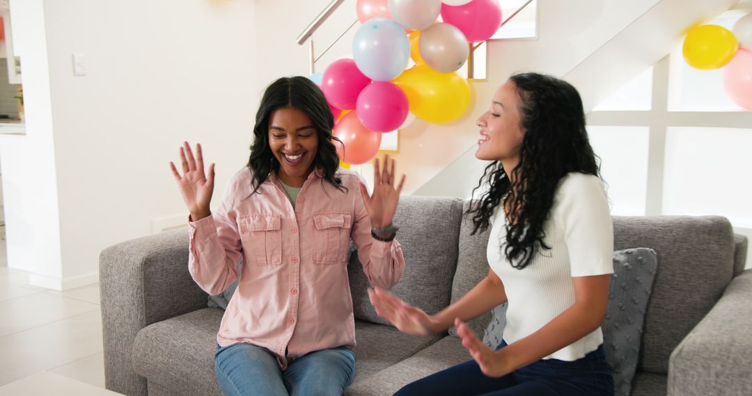Women Relaxing at Sparkling Home Party