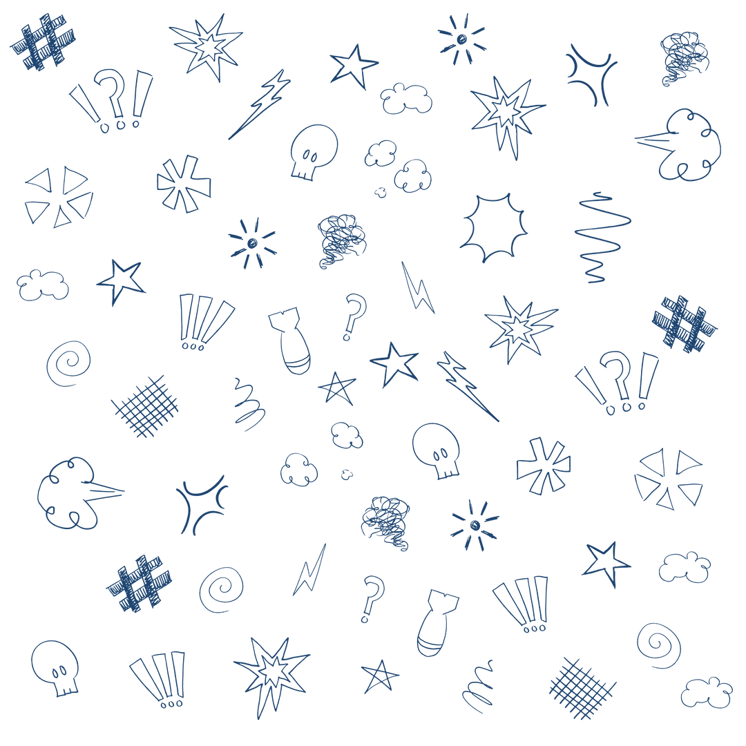 Blue Communication Symbols on Transparent Background Illustration